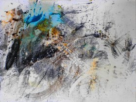 7. Melting Rocks One, Analog Darkroom Art-Work, discover new ways of dealing with photochemicals, partial colorized